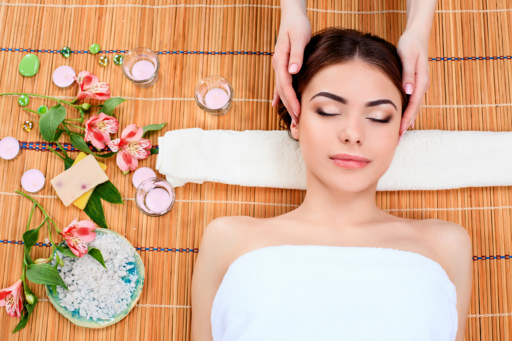 beautiful young woman spa salon