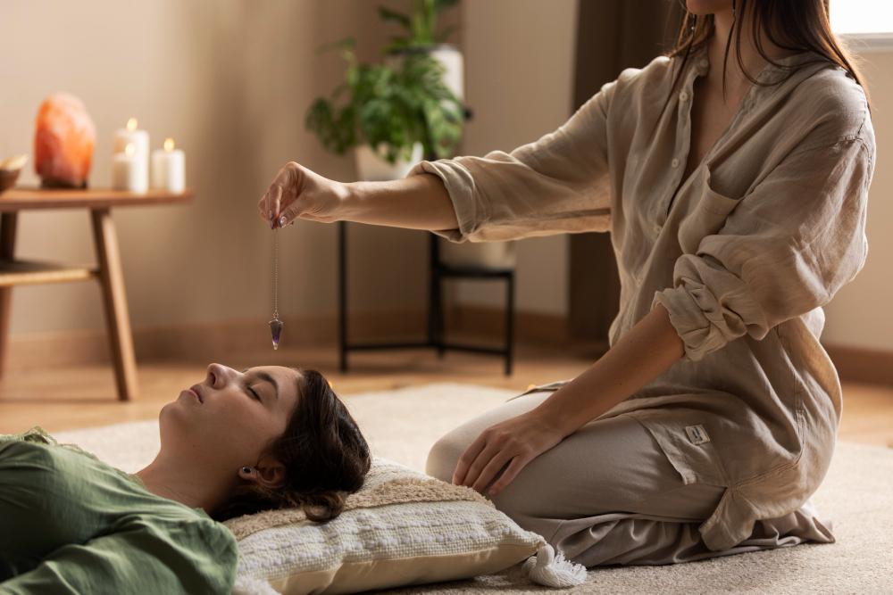 person conducting reiki therapy